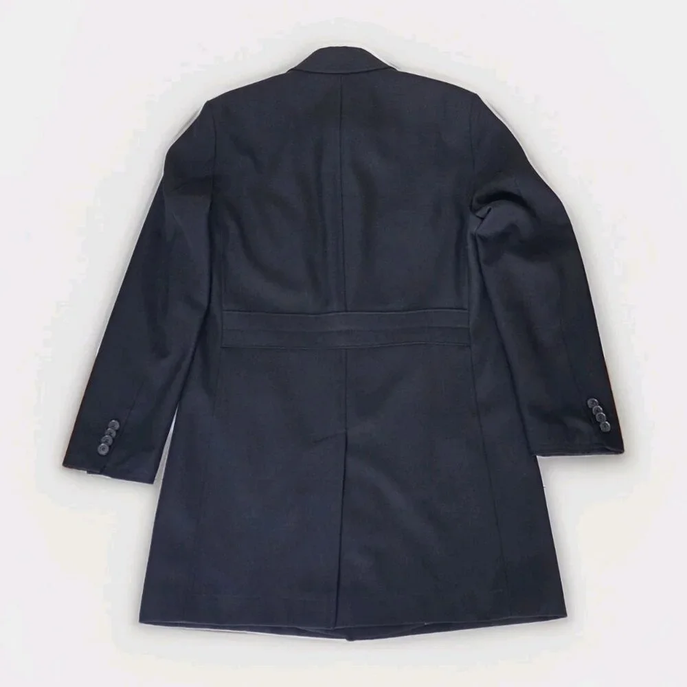 Hugo Boss The Task Wool Overcoat Men US 38R Black Lined Minimalist Office Grunge